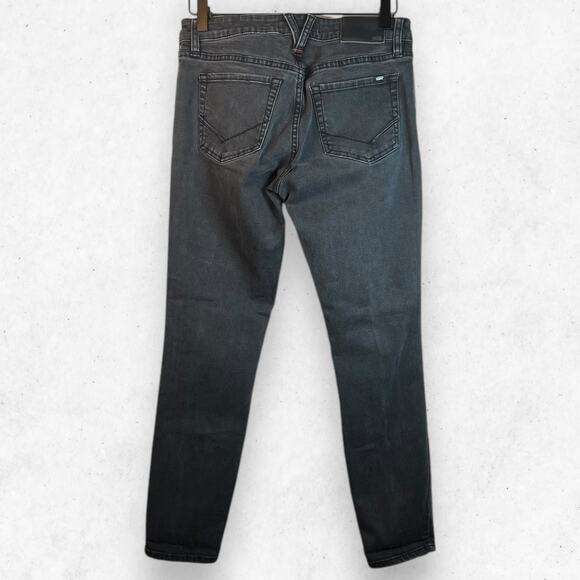 Vans Women's Size 5/27 Low Cut Skinny Distressed Jeans Wash Out Black Stretch - Picture 2 of 6